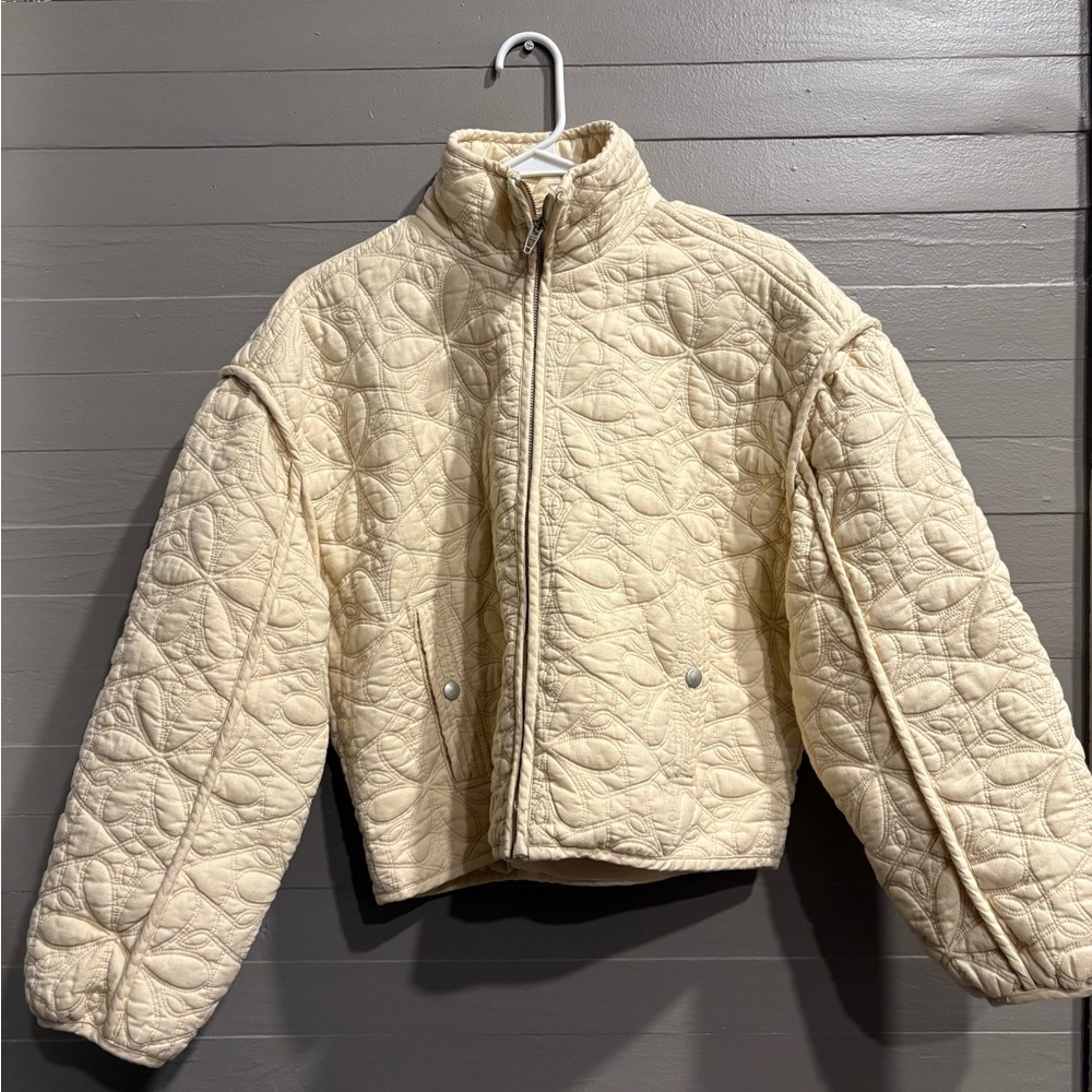 Cream Quilted Jacket